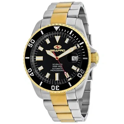 Pre-owned Sea Pro Seapro Men's Scuba 200 Black Dial Watch - Sp4326