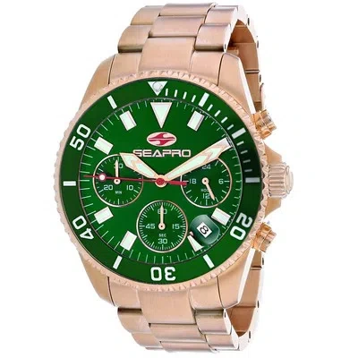Pre-owned Sea Pro Seapro Men's Scuba 200 Chrono Green Dial Watch - Sp4356