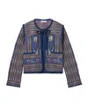 Sea Quilted Patchwork Coat In Blue