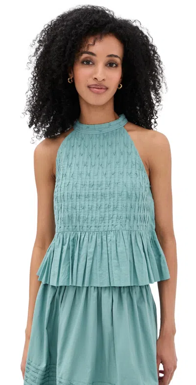 Sea Ramie Tank Top Blue