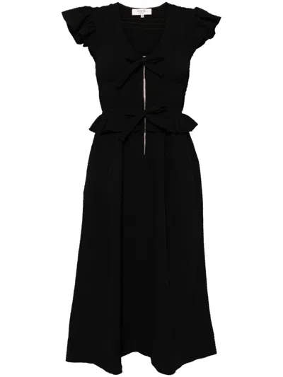 Sea Regina Seersucker Dress In Black