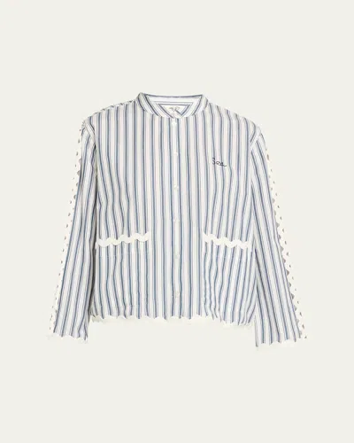 Sea Richa Stripe Long-sleeve Cotton Top In Multi