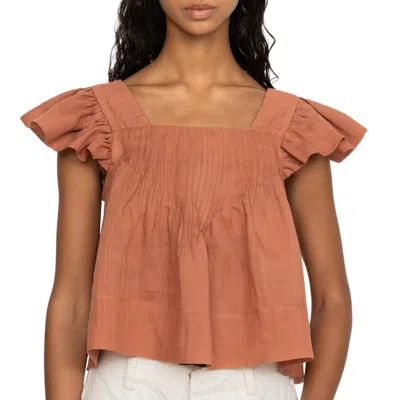 Sea Risa Ramie W/ Poly Satin Tank Top In Clay In Gray