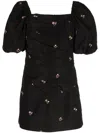 Sea New York Rubina Embroidered Mini Dress In Black