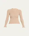 Sea Ruby Crewneck Pointelle Knit Sweater In Neutral