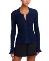 Sea Ruby Knit Polo Top In Blue