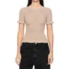 Sea Ruby Woven Knit Top In Champagne In White