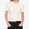 Sea Rue Fine Knit Short Sleeve Sweater In Cream In Neutral