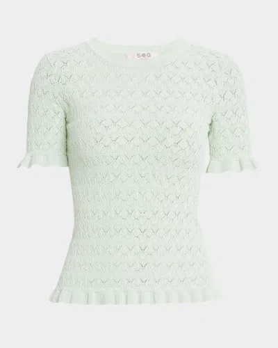 SEA RUE FINE KNIT SHORT-SLEEVE TOP
