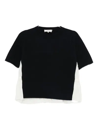 SEA RUFFLE-DETAIL KNITTED TOP