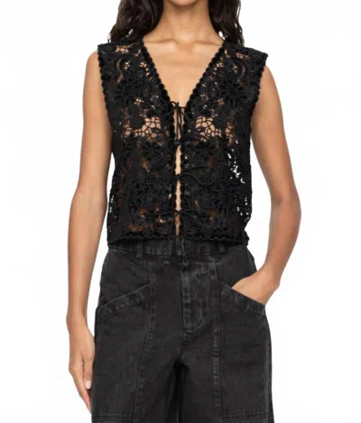 Sea Sabine Embroidered Vest In Black