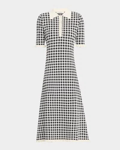 Sea Saige Short-sleeve Knit Gingham Dress In Multi