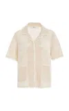Sea Sally Crocheted Cotton Shirt In Tan