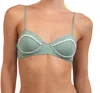 Sea Salt Lime Bikini Top In Green / White In Green