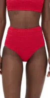 Sea Selma Solid Bikini Bottoms Red In Red