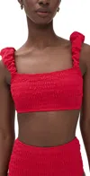Sea Selma Solid Bikini Top Red In Red
