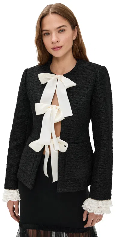 Sea Seraphine Solid Bow Jacket Black