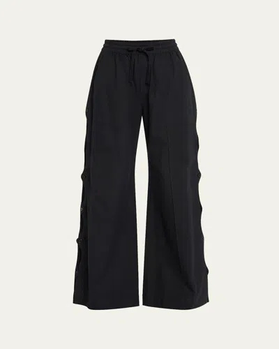 Sea Shai Side-button Pants In Black