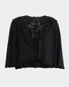 Sea Shanna Beaded Lace Cropped Blouse In Black