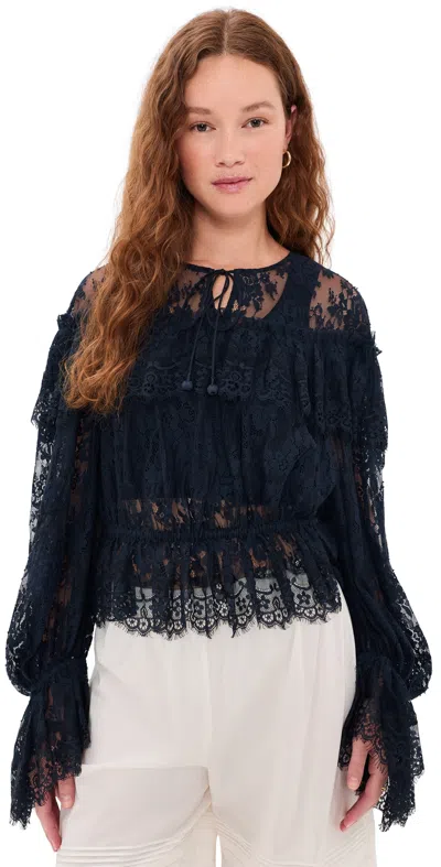 Sea Sharleen Lace Top Navy In Blue