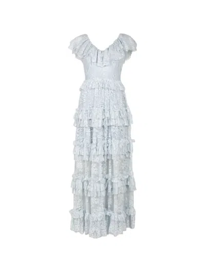 Sea Sharleen Ruffled Lace Maxi Dress In Blue