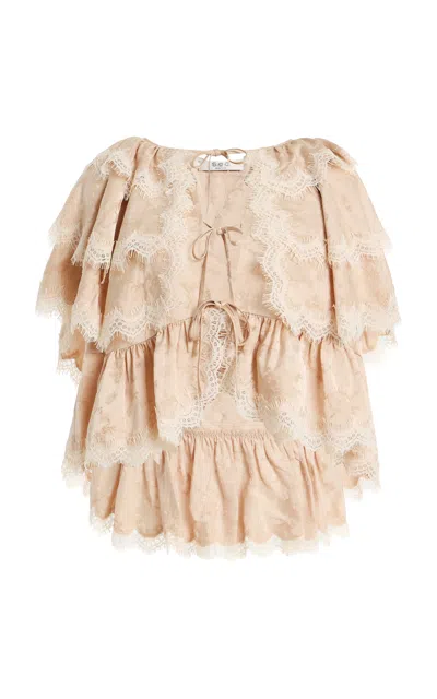 Sea Shay Lace Tie Top In Neutral