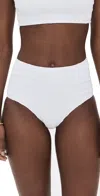 Sea Shyla Solid Smocked Bikini Bottoms White In White