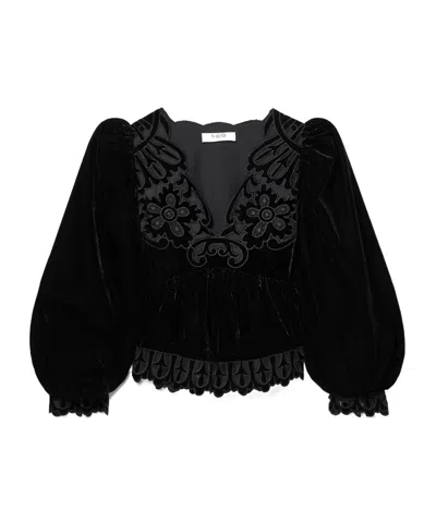 Sea Silk Mesh Trimmed Shirt In Black