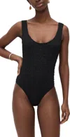 Sea Slone Solid Smocked One Piece Black In Black