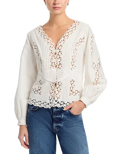 Sea Sofia Emb Long Sleeve Blouse In White