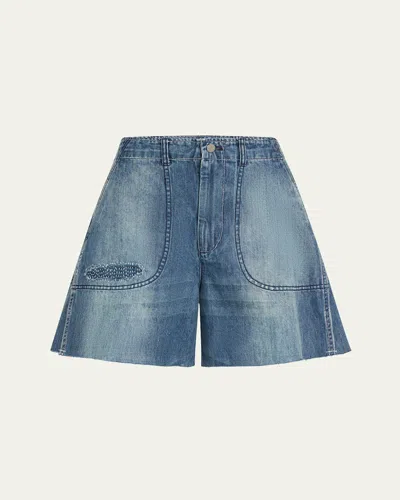 Sea Spencer Denim Shorts In Blue