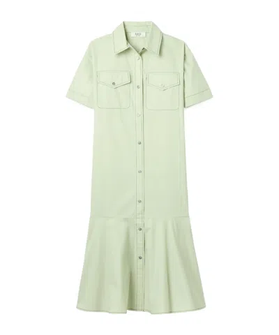 Sea Sullivan Cotton-poplin Midi Shirt Dress In Green