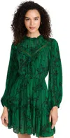 Sea Sunniva Print Long Sleeve Dress Green In Green