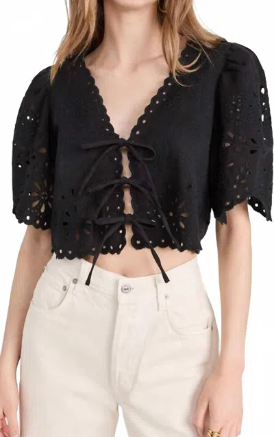 Sea Tali Tie Front Top In Black