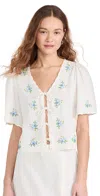 Sea New York Tania Beaded Cotton Top In White