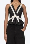 Sea Thalia Ramie Tank Top In Black In Black