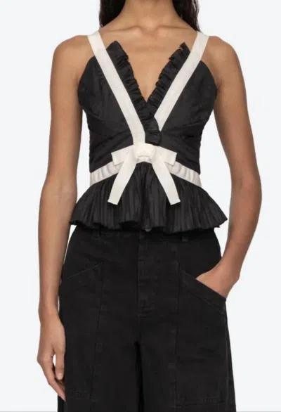 Sea Thalia Ramie Tank Top In Black