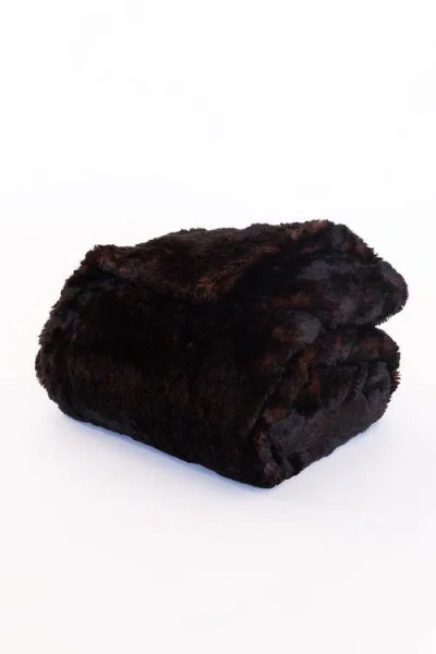 Sea To Me Blankets Big Sur Serenity Faux Fur Blanket In Brown