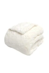 Sea To Me Blankets Carmel Cuddle Faux Fur Throw Blanket In White