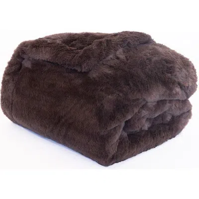 Sea To Me Blankets Heavenly Hermosa Faux Fur Throw Blanket In Brown