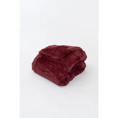 Sea To Me Blankets Heavenly Hermosa Faux Fur Throw Blanket In Burgundy
