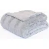Sea To Me Blankets Hollywood Affair Faux Fur Throw Blanket In Gray