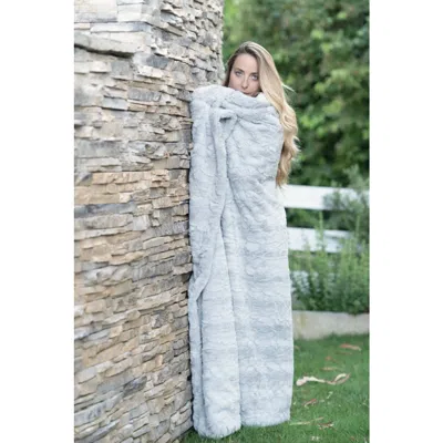 Sea To Me Blankets Hollywood Faux Fur Throw Blanket In Blue