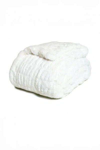 Sea To Me Blankets La Escapade Faux Fur Throw Blanket In White