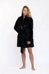 Sea To Me Blankets Ojai Retreat Robe With Silky Lining In Black