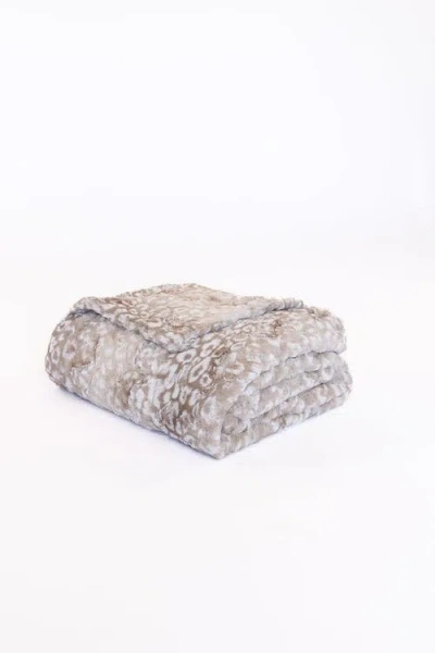 Sea To Me Blankets San Diego Safari Faux Fur Throw Blanket In Brown