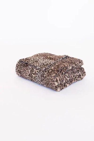 Sea To Me Blankets San Diego Safari Faux Fur Throw Blanket In Brown