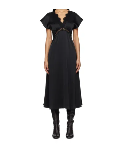 Sea V-neck Dress In Black