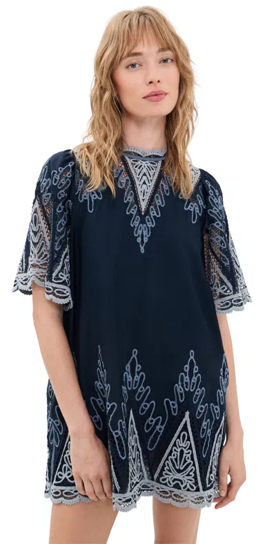 Sea Vali Embellished Mini Dress Blue