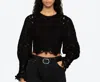 Sea Vania Lace Combo Sweater In Black In Black